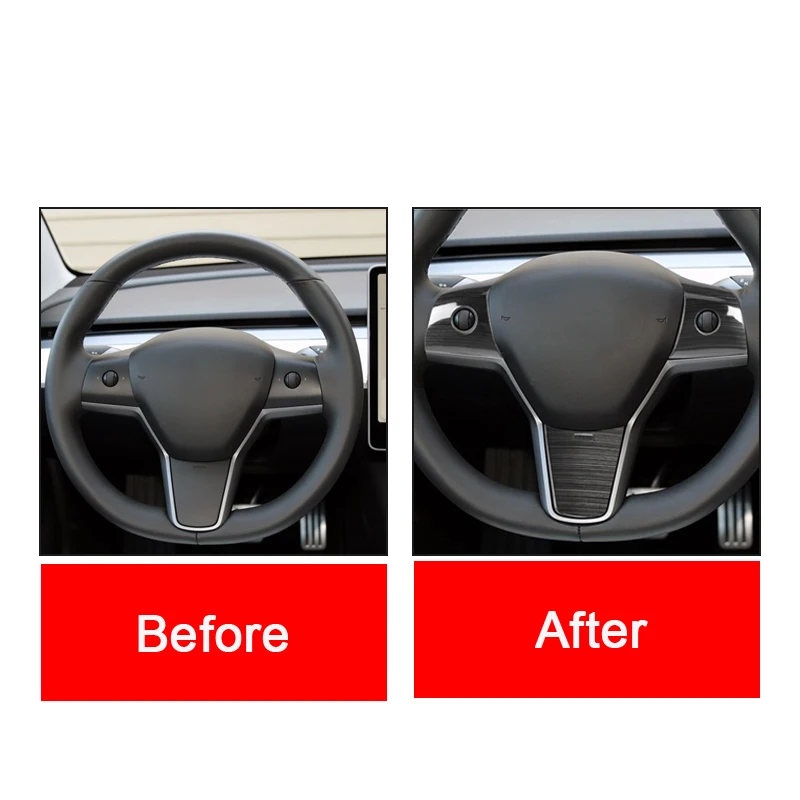 Накладка на рулевую панель колеса из нержавеющей стали для Tesla модель 3- для украшения интерьера аксессуары
