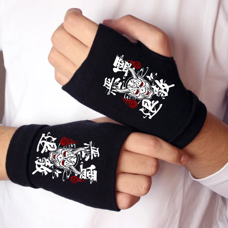 SCP Onmyoji вязаные перчатки с героями мультфильмов хлопковые теплые рукавицы с наполовину пальцами аксессуары для косплея реквизит подарок зима