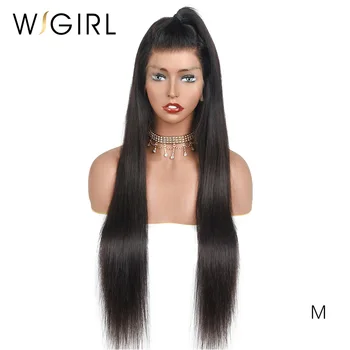 

Wigirl 10-24 Inch 13x4 Transparent Lace Front Wigs 150% Brazilian Remy Human Hair Straight Glueless Frontal Wig Pre Plucked