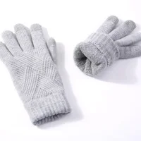 Female Winter Warm Knitted Full Finger Gloves Men Solid Woolen Touch Screen Mittens Women Thick Warm Cycling Driving Gloves H46 - Image 3