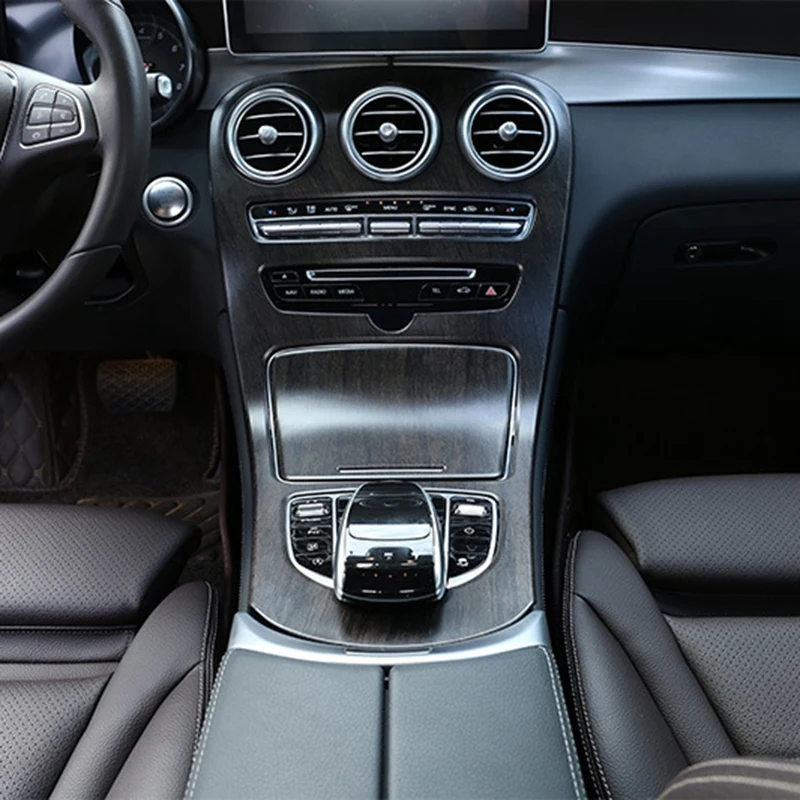Переключающаяся Центральная панель управления Крышка для Mercedes-Benz Oak C/GLC Центральная панель управления рамка декоративная наклейка ABS дуб зерна