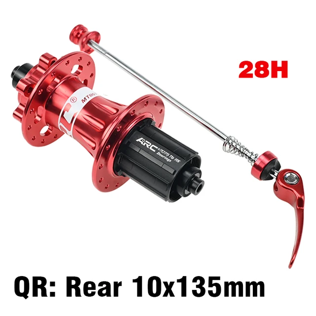 ARC Newest 28 Holes Mountain Bike Hub Disc Brake Aluminum Alloy Bicycle Hub 4 Pawls 48 Clicks Front Hub Rear Hub Warranty 1 Year 28H Rear QR