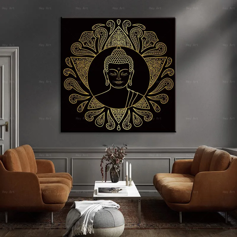 frameless canvas paintings buddhist culture painting wall art pictures for bedroom modern postesr prints home decor decorative | Дом и сад