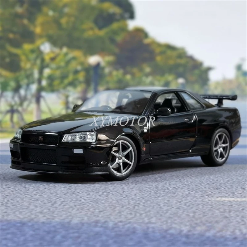 Welly 1 24 For Nissan Skyline R34 Gt R Diecast Model Car Black Blue Red White Kids Toys Gifts Display Collection Ornaments Diecasts Toy Vehicles Aliexpress