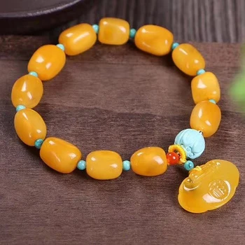 

hand string type with single circle chicken oil yellow bracelet fashion female thing a diagram design in amber jewelry