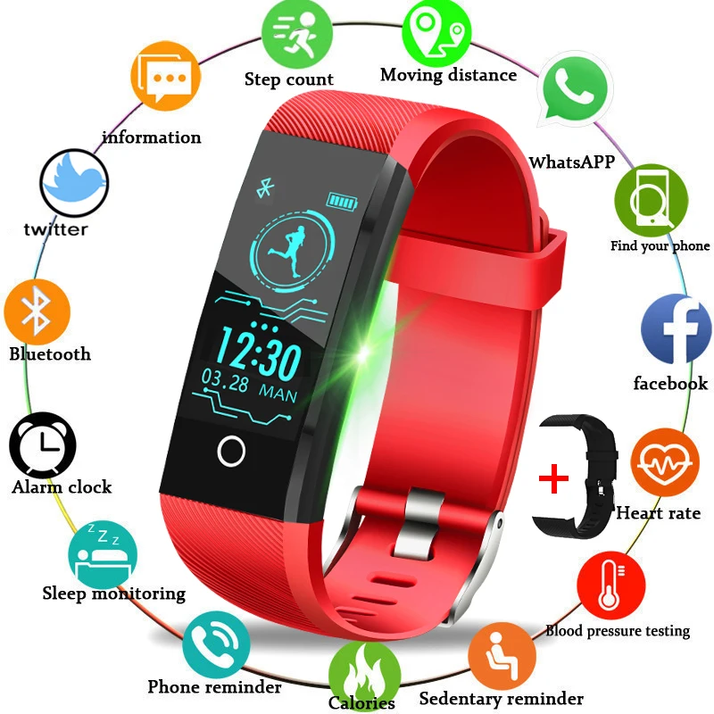 

Smart Watches LIGE New Smart Sport Watch IP67 Waterproof Fitness Watch Blood Pressure Heart Rate Monitor Pedometer Watch Women