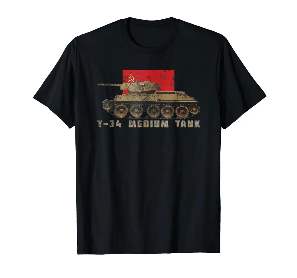 Harajuku T34 русская майка футболка подарок 2020 модная короткая черная Круглый принт