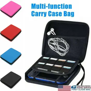 

Zipper EVA Carry Case Game Card Storage Hard Shell Protective Bag For Nintendo 2DS