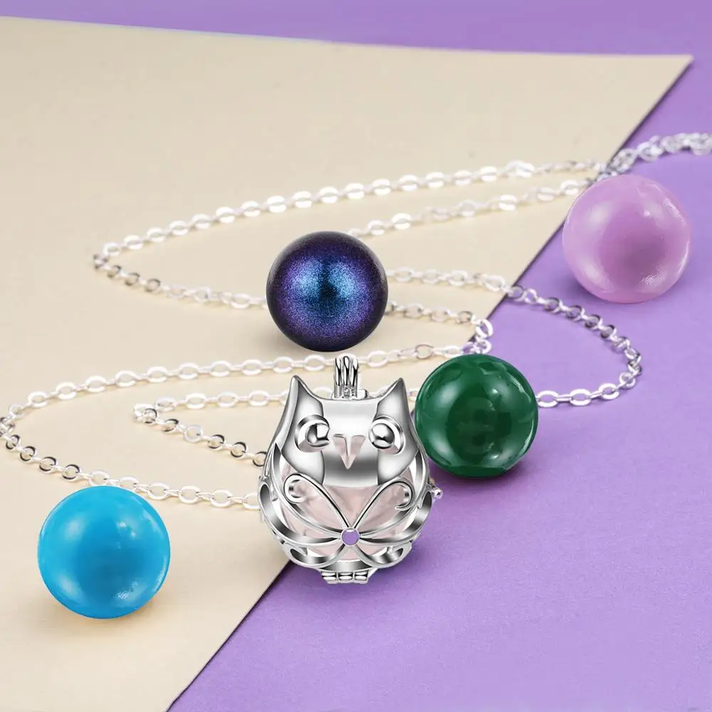 EUDORA Style Harmony Bola Locket Hummingbird Cage Pendant