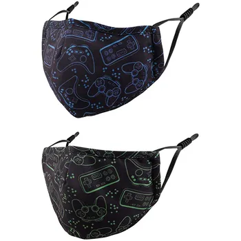 

Breathable cotton mask for adult unisex 2PC Childrens Washable Reusable Cartoon Print Protector Breathable Face Mask Balaclava#Z