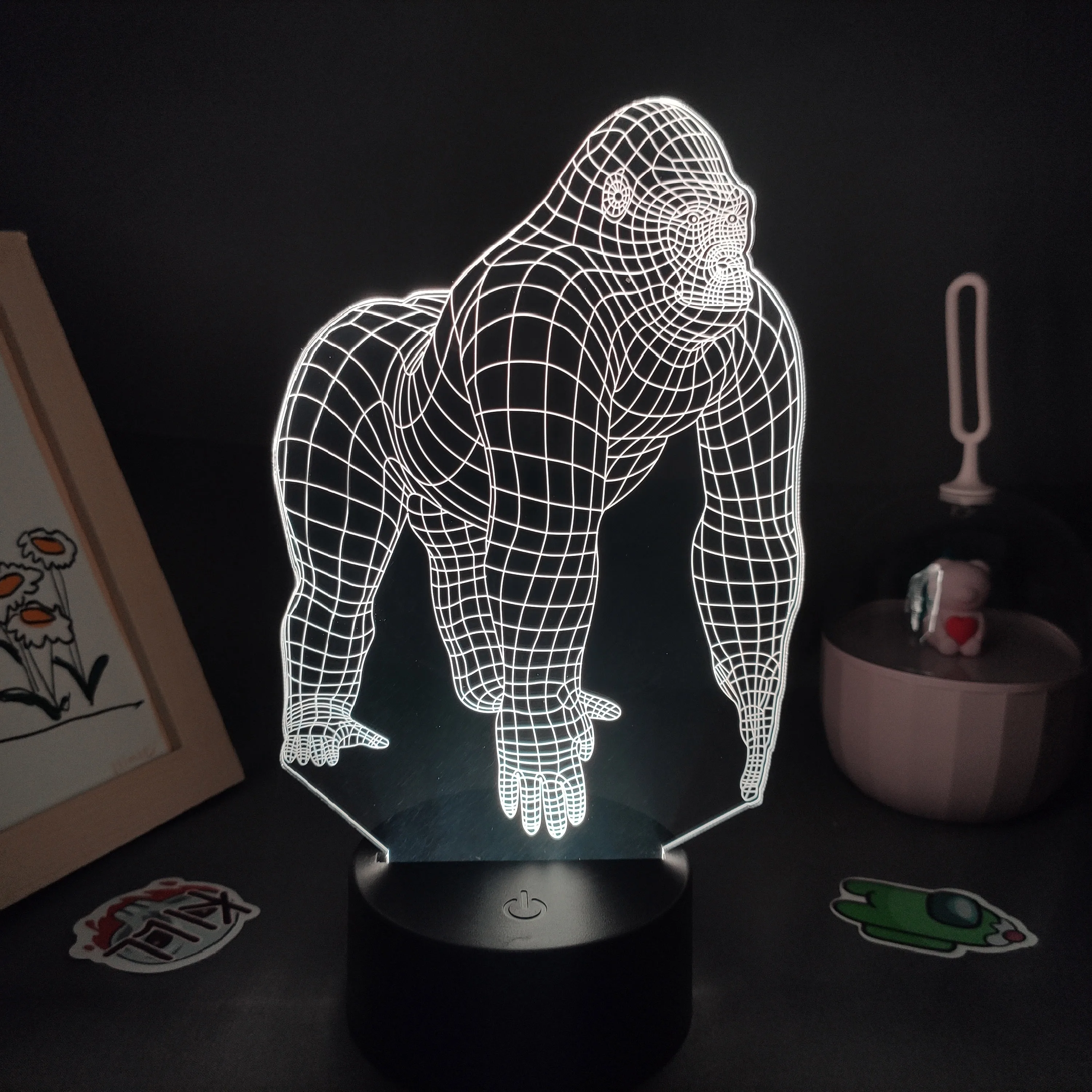 cool night lights American Movie Titan 3D Lamp RGB Led Night Lights Colorful Birthday Gifts For Friends Bedroom Bedside Table Decor Animal Gorilla mushroom night light