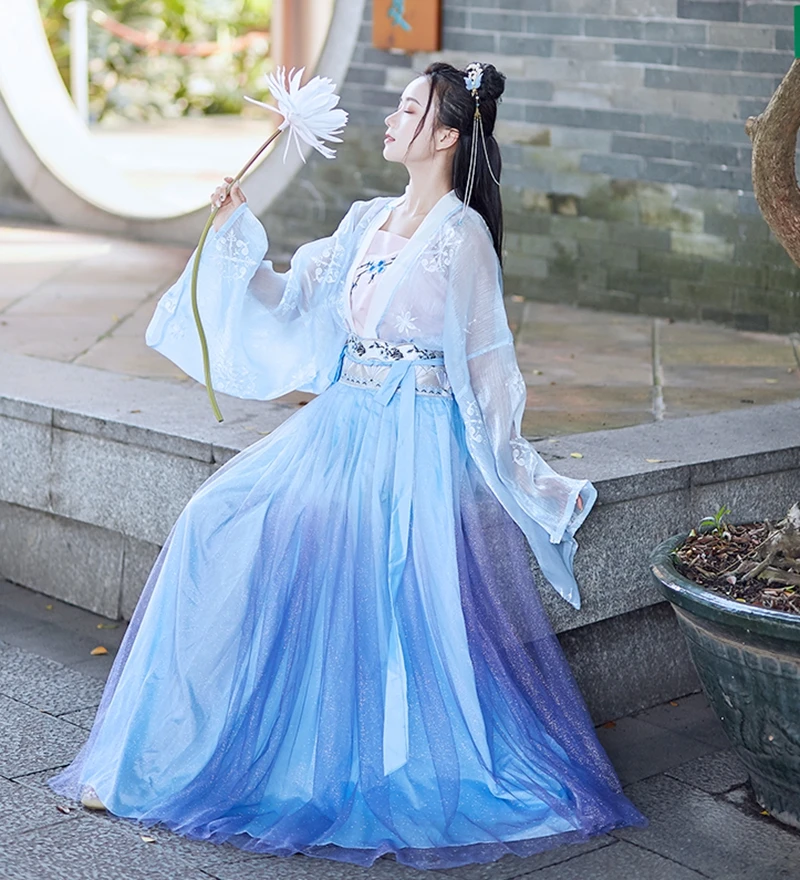 Traditionelle Chinesische Kleidung Frauen Hanfu Kleid Alte Han Dynastie Prinzessin Jade Seele Stickerei Gradienten Chinesischen Hanfu Kleid Aliexpress