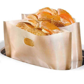 

Reusable Toaster Bag Heat Resistant Toaster Bag Non Stick Bread Bag Sandwich Bags Fiberglass Toast Microwave Heating Pastry Tool