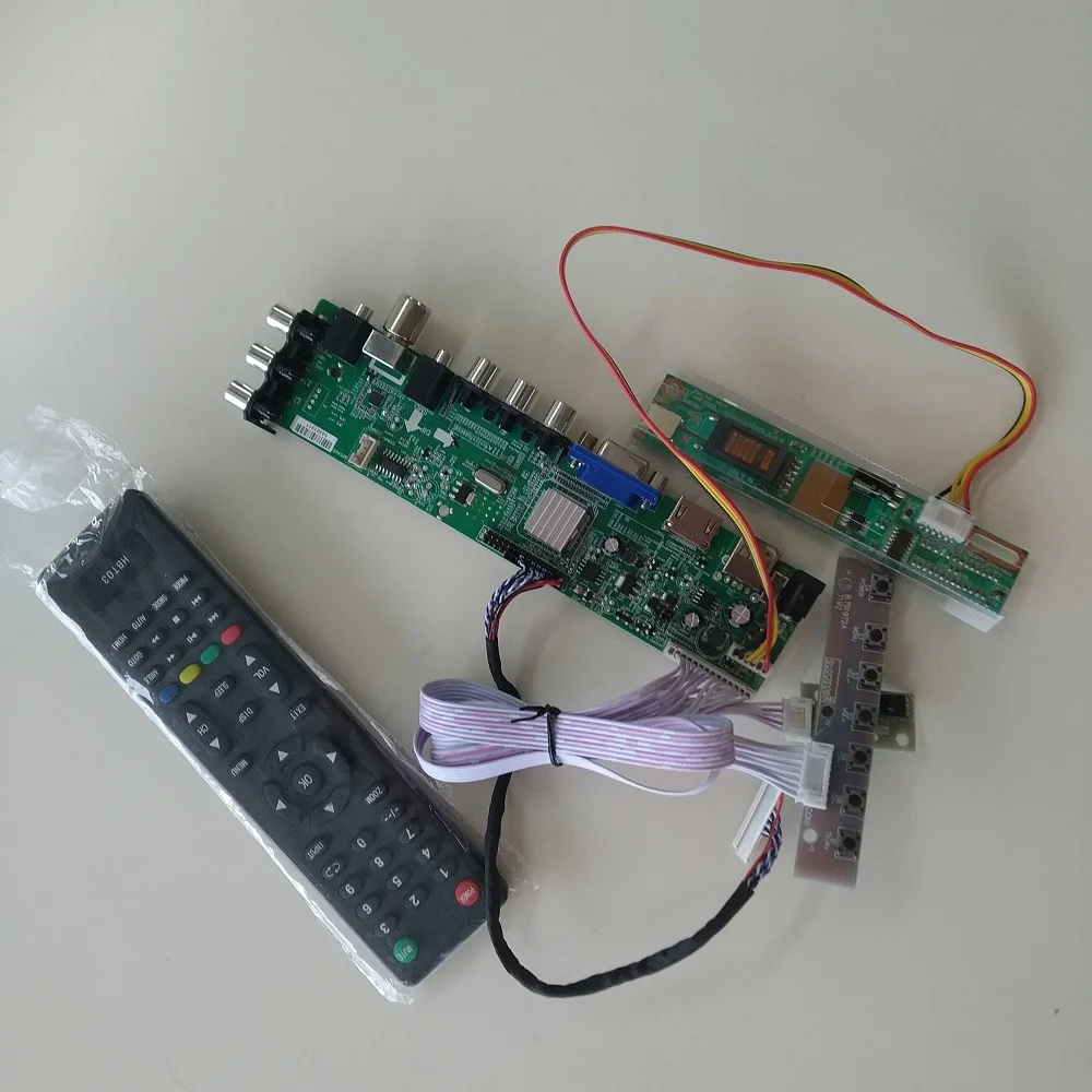 Комплект для claa154wb03a 1 CCFL 30pin 3363 DVB-T VGA AV цифровой DVB-C lcd 15," ТВ плата контроллера 1280X800 USB HDMI экран