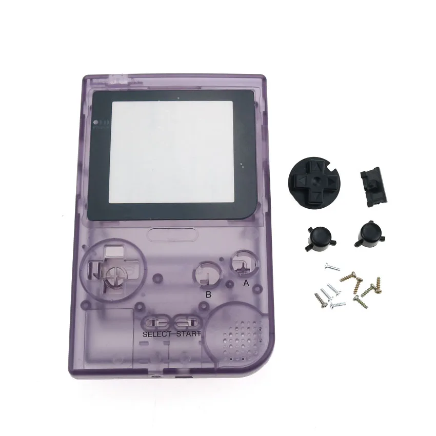 clear purple YuXi для карманной игровой консоли Gameboy корпус Корпус Замена для GBP прозрачный пластиковый чехол с кнопками и винтами - Цвет: clear purple