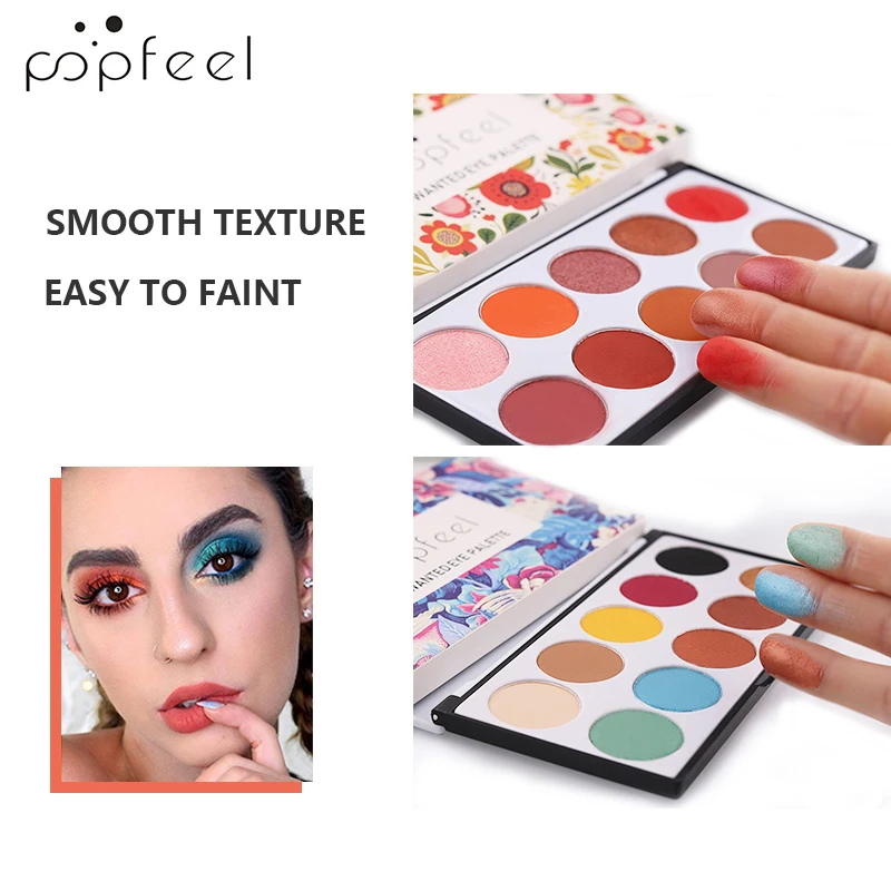 POPFEEL 10 цветов Метте Палетка теней+ консилер для лица крем палитры+ румяна стойкий эффект тени для век пудра палитра для макияжа