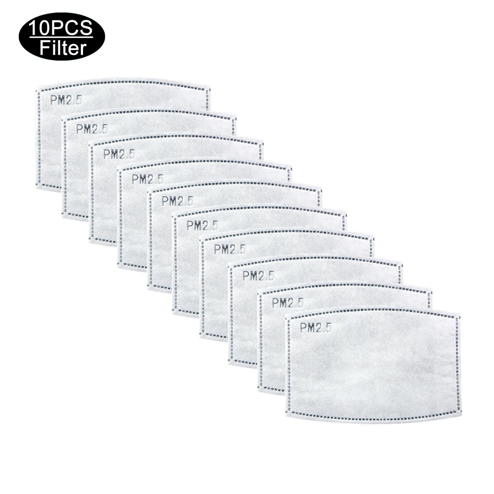 

10pcs Mask Filters Anti-Dust, Smoke, Gas and Allergies Adjustable and Reusable Protection with 10 Filters Masks