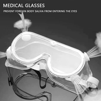 

1Pc Protective Safety Goggles Wide Vision Disposable Indirect Vent Prevent Infection Medical Splash Goggle Eye Mask Anti-Fog