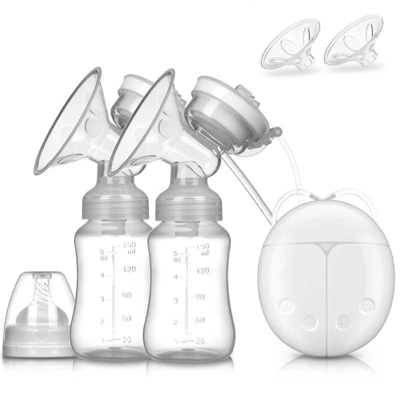 Baratos Extractor eléctrico doble USB potente bomba de succión automática con biberón de leche para bebés almohadilla de calor fría pezón herramientas de lactancia