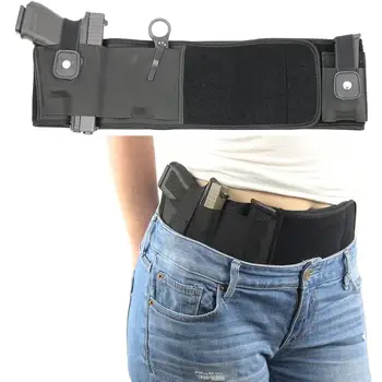 

Tactical Belly Band Gun Holster for Concealed Carry Fit Mid Full Size Compact Subcompact Revolver Glock Hunting Handgun Pistol