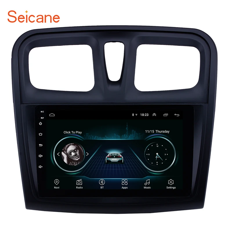 Seicane 9 дюймов Android 8,1 автомобильный Радио gps мультимедийный блок плеер для 2012 2013- Renault Sandero авто стерео Поддержка Carplay