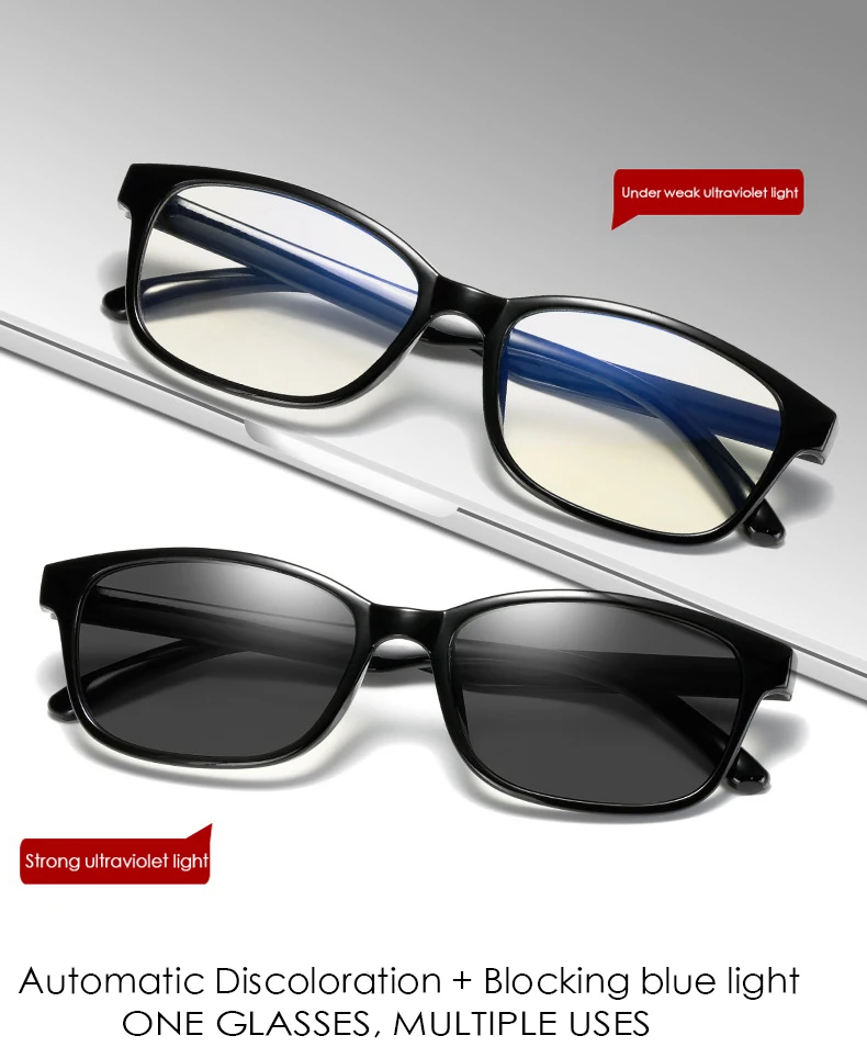 New Filter Computer Glasses For Blocking UV Anti Blue Light Eye Eyestrain Transition Photochromic Gaming Glasses Women Men UV400