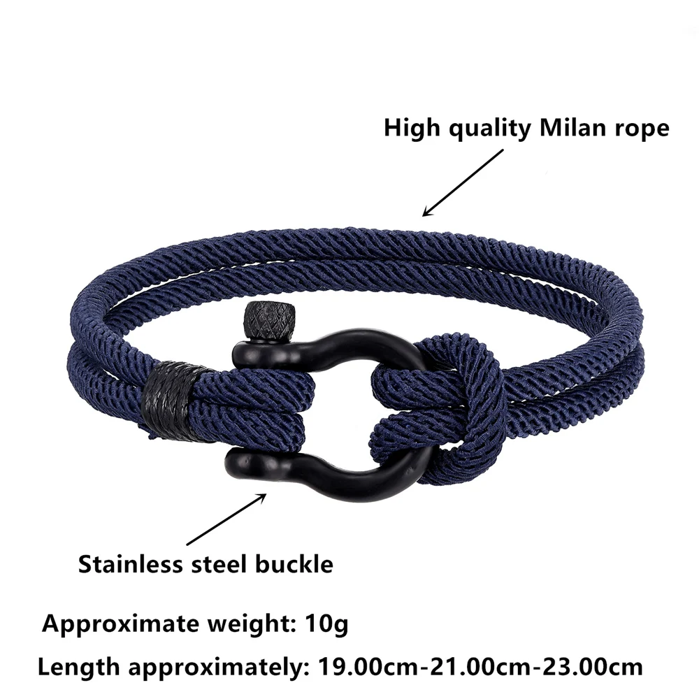 Outdoor Camping Parachute Rope Lucky Bracelet Ladies Stainless Steel Bracelet Black Horseshoe Buckle Men Sports Watch Pulseira - Image 6