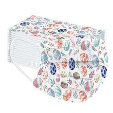 Masque de Protection facial jetable à trois couches pour adulte, avec filtre 100, imprimé à la mode, couleur arc-en-ciel, œufs de pâques, 10 à 2021 pièces