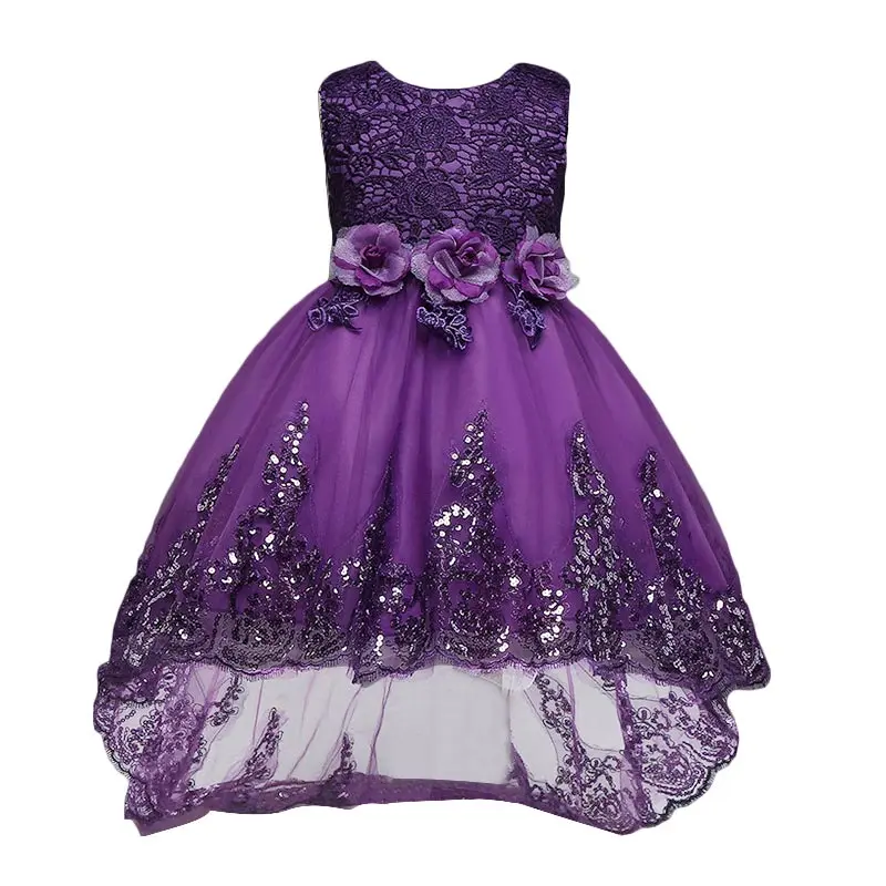 Платье с цветочным узором для девочек детское красное Сетчатое свадебное платье со шлейфом и бабочкой для девочек детское бальное платье с вышивкой и бантом, вечерние платья