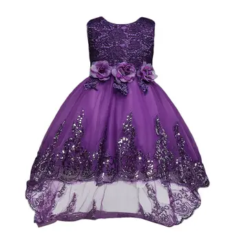 

2017 Flower Girl Dress Children Red Mesh Trailing Butterfly Girls Wedding Dress Kids Ball Gown Embroidered Bow Party Dress