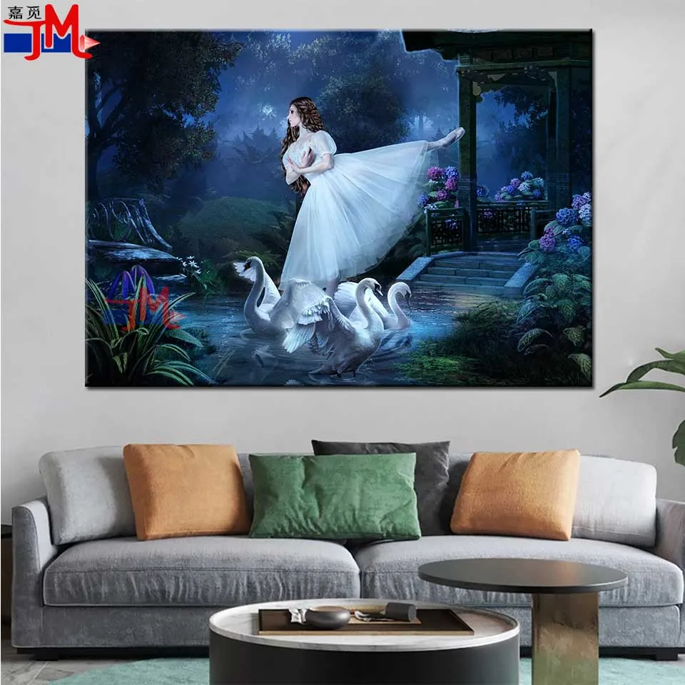 Diamond Painting Ballerine E Wwan Square Round Diamond Ricamo Garden Night View Punto Croce Ricamo Mosaico Decor