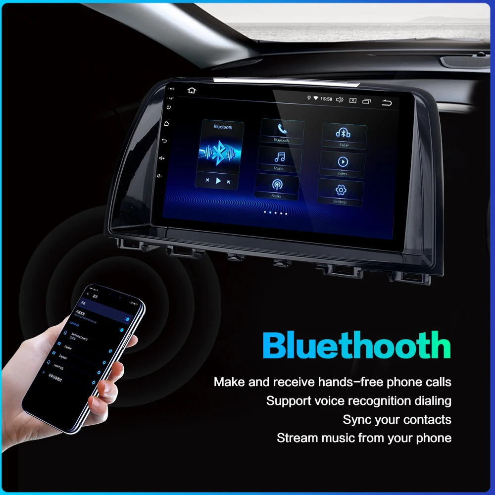 Sale for Mazda 6 Atenza 2013 2014 Vehicle 9" Car 1 Din Radio GPS Android 9.0 Navigator DSP PX6 RK3399 Car Multimedia Player Stereo PC 4