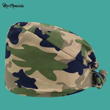 

MSORMOSIA High quality printed men and women 100% cotton home care cap beauty cap doctor hat hospital medical nurse cap medical