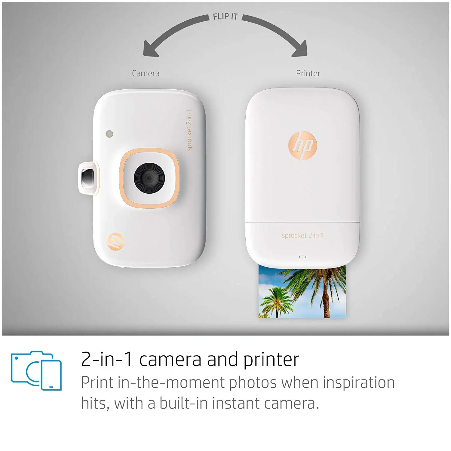 Портативный фотопринтер HP со звездочками 2 в 1 и мгновенной камерой 5*7 6 см (2x3