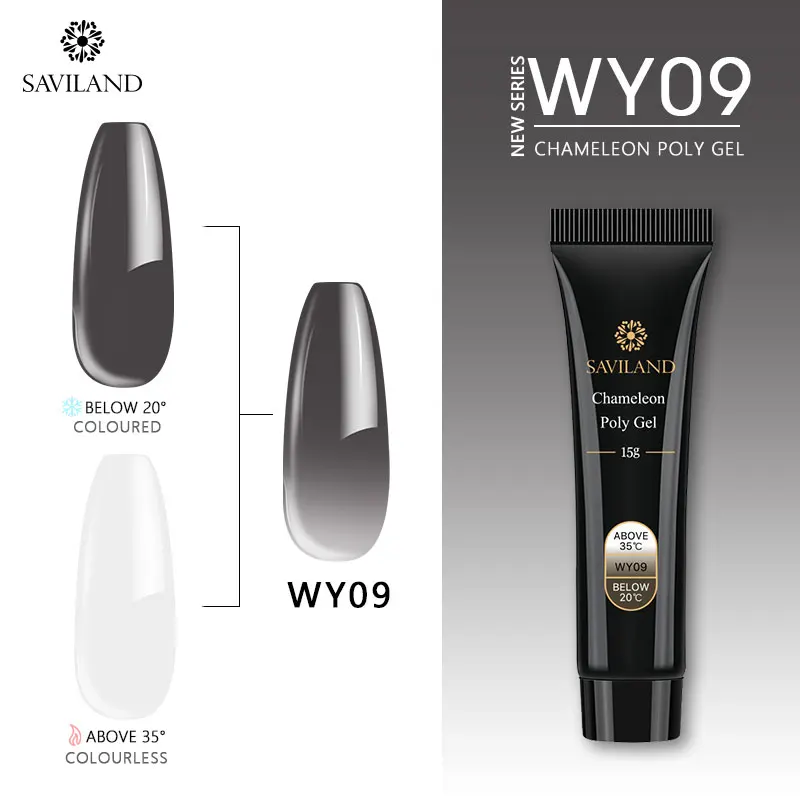 WY09 Saviland 15 мл цветной полигель 58 цветов термофлуоресцентный гель УФ-лак для ногтей быстрое наращивание ногтей - Цвет: WY09