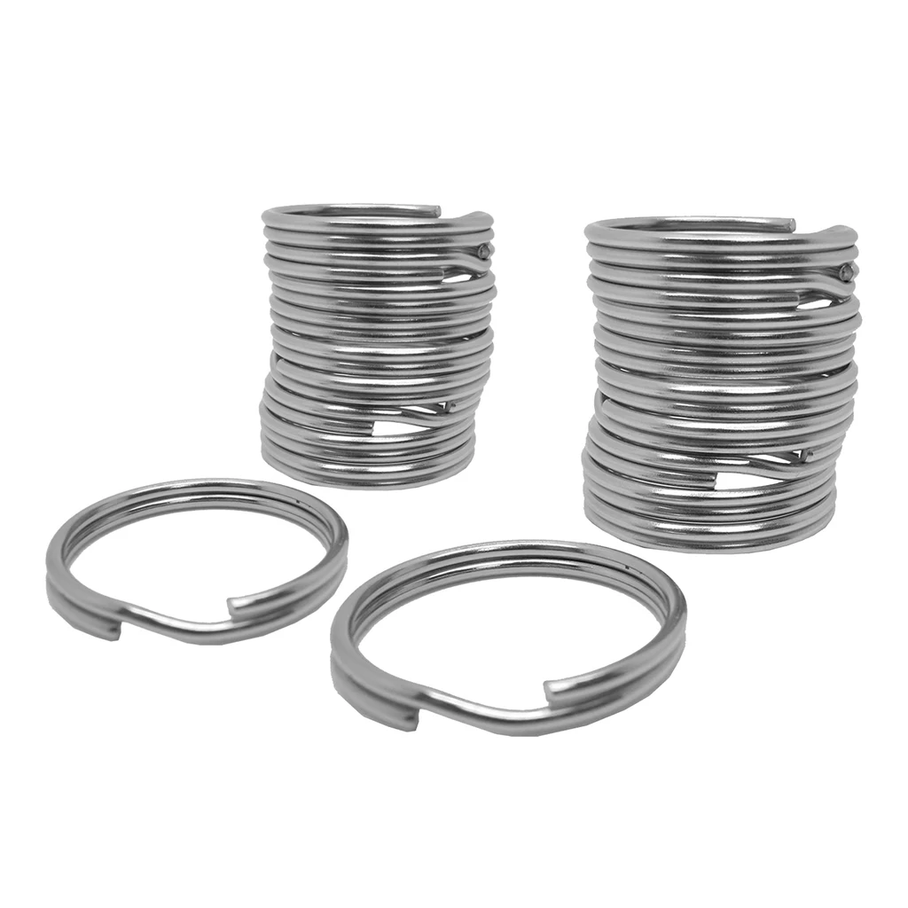 Bulk 20 Round Metal Split Rings for Home Car Keys Organization, 22mm and 30mm / 0.87 inch and 1.18 inch, Silver