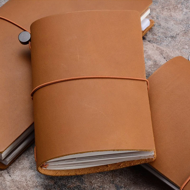Fromthenon-handmade Planner Notebook 100 Couro Genuíno Traveler Journal Passaporte Agenda Sketchbook Diário Papelaria