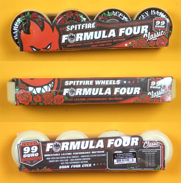 Original Spitfire F4 Wheels Professional Action Skateboard  Wheel With High Hardness And Elasticity101DU53MM 4pcs/Set