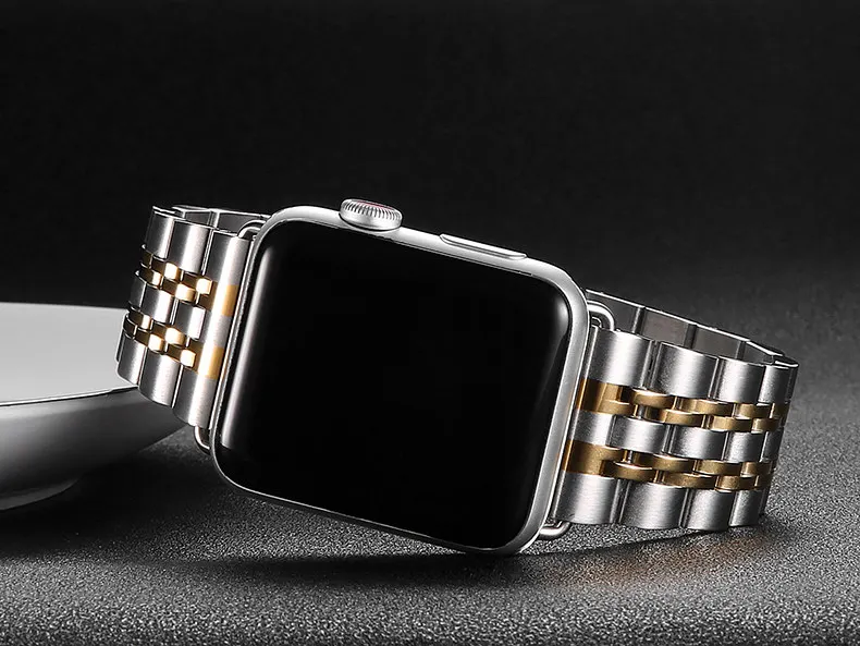 Ремешок из нержавеющей стали для apple watch ремешок для apple watch 5 4 3 2 44 мм 40 мм iWatch ремешок 42 мм 38 мм Роскошный металлический ремешок для часов браслет