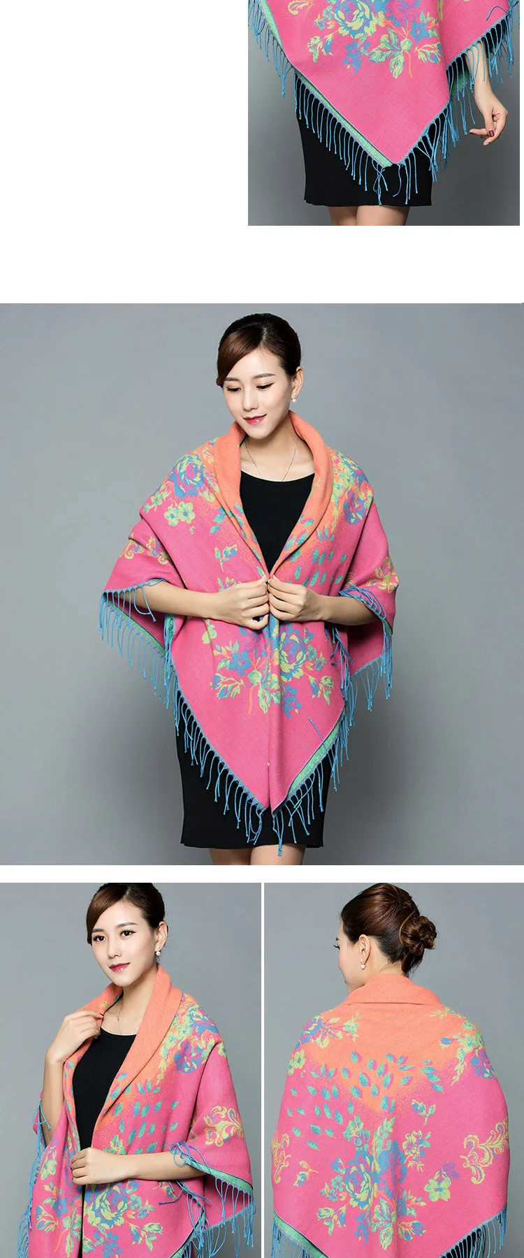 Новая модная кашемировая шаль зимнее женское пончо Женская шаль Femme Pashmina женский Bufanda Mujer