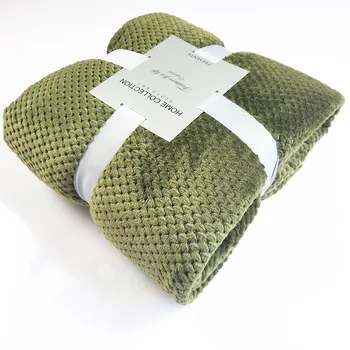 

Pure Color Mesh Blanket Pineapple Grid Coral Fleece Blanket Knee Blanket Foreign Trade Small Blanket Beibei Fleece Pet Blanket