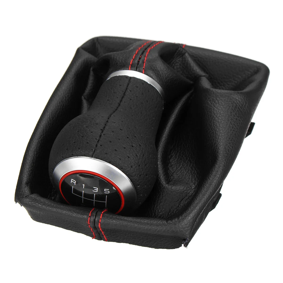 6 Speed Car Manual Gear Shift Knob PU Leather Gaiter Boot Cover For Audi A4 S4 8K A5 8T Q5 8R S-Line 2007