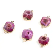 

2pcs Natural Stone Connectors Pendants Double Hole Charms for Jewelry Making DIY Earrings Necklace Bracelets Size 16x23mm