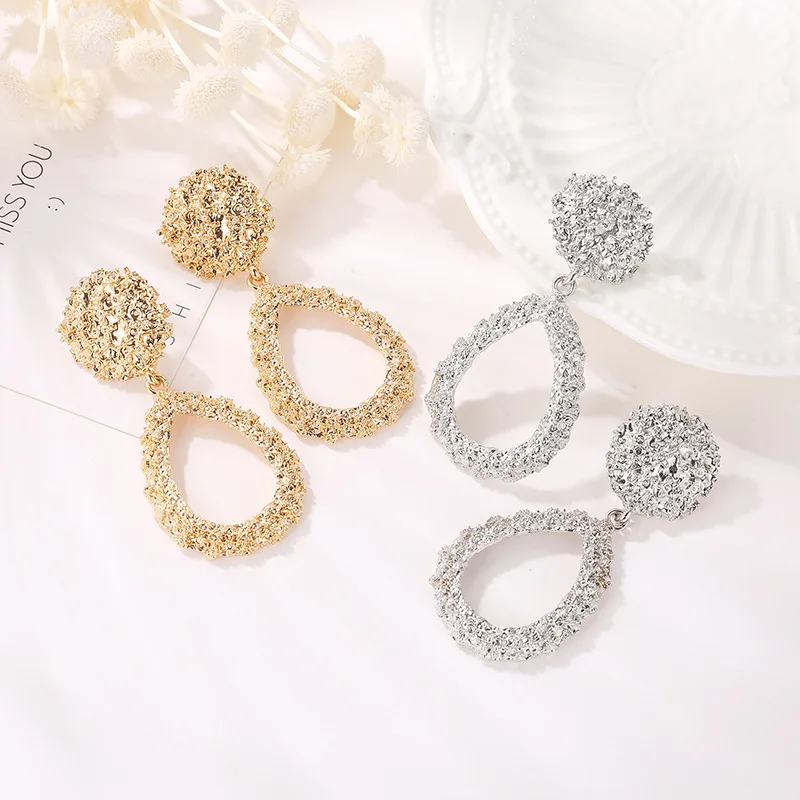Clip on Earrings for Women Gold Silver Color Geometric Big Earrings Metal Statement Vintage Ear Clips Jewelry ear clip earrings clip earrings