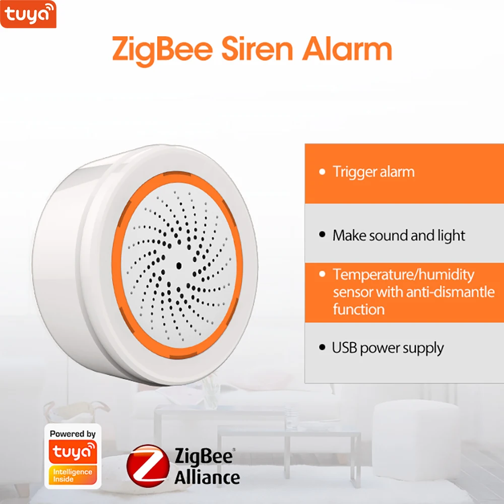Датчик Tuya Smart Life сигнализация Zigbee встроенный датчик температуры и влажности