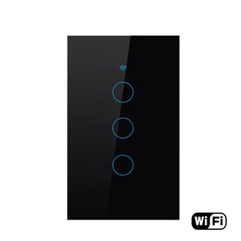 

Wifi Smart Light Switch Glass Screen Touch Panel Voice Control Wireless Wall Switches Remote Supports Variety Speakers 2/3 Gang