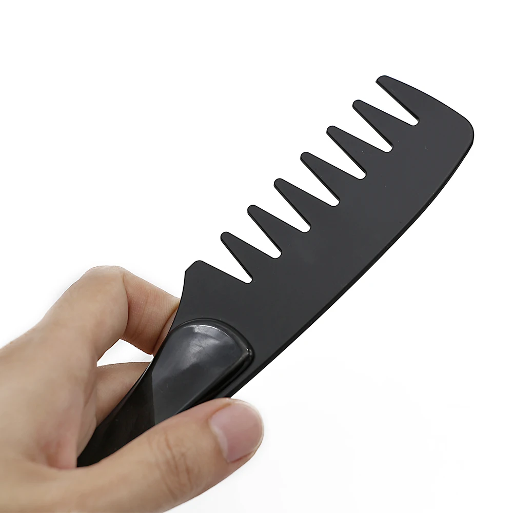 CestoMen High Quality Black Metal Pocket Beard Comb Men Facial Shaping Tools In Wide Teeth Stainless Steel Shaving Combs