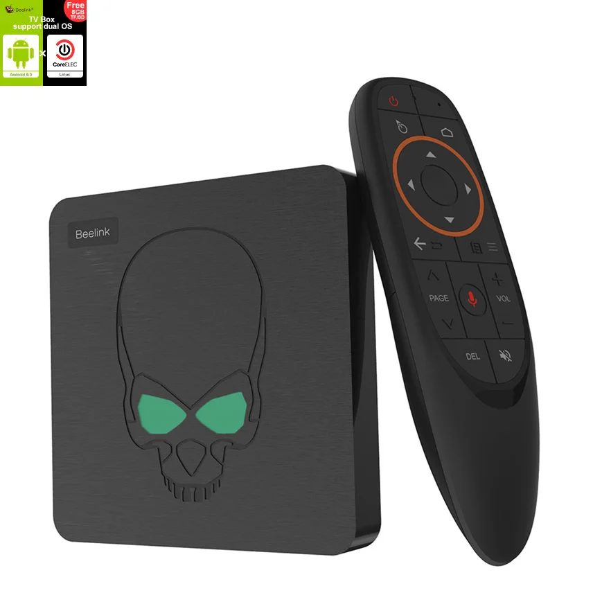 Beelink GT-King Amlogic S922X Android 9,0/CoreELEC Linux двойная операционная система 4K двухдиапазонный WiFi tv Box с голосовым пультом дистанционного управления