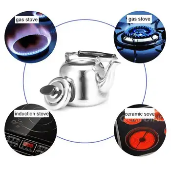 

New 1L Whistling Water Kettle induction cooker Thicken Stainless Steel Tea Coffee Maker Boiler home Travel Camping gas/ceramic s
