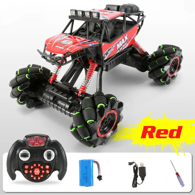 Машинки на пульте дистанционного управления игрушки для мальчиков RC автомобиль дрейф скалолазание на радиоуправлении led машина внедорожные RC багги - Цвет: RED